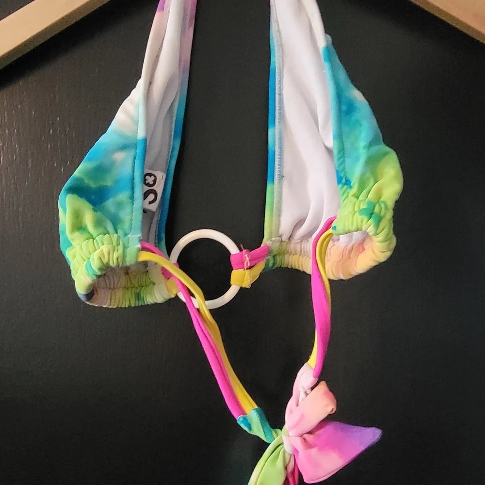 SO, Swimsuit, Rainbow, Tie-Dye, Size XS Bottom and Small Top. - Picture 4 of 10